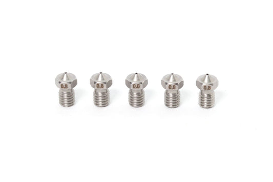 V6 E3D Clone Stainless Steel Nozzle 1.75mm-0.8mm (5 Pack)
