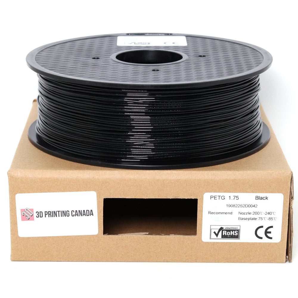Black - Standard PETG Filament - 1.75mm, 1kg