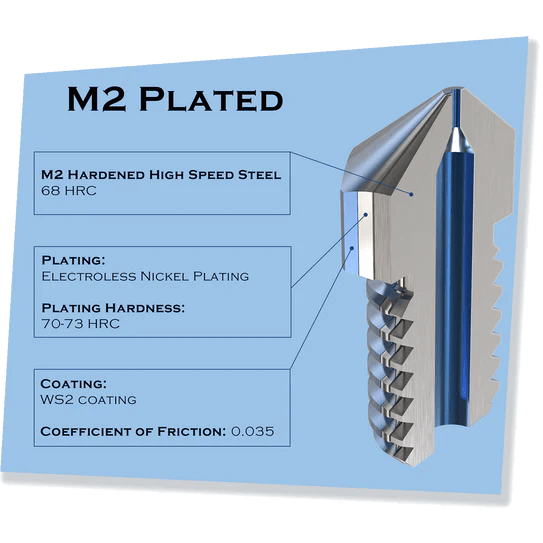 Micro Swiss M2 Hardened High Speed Steel Nozzle - MK8 (CR10 / Ender / Tornado / MakerBot) - 0.6mm